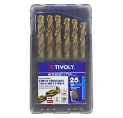Forets métal HSS-E5 Cobalt 5 % Tivoly Technic Ø 1 à 13 mm - Coffret de 25 pièces