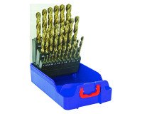 Tivoly • Set G 25 stuks HSS E5 boren, geslepen en cilindrische korte schacht, met kruisvormige punt - inhoud 1 tot 13mm per 1/2mm.