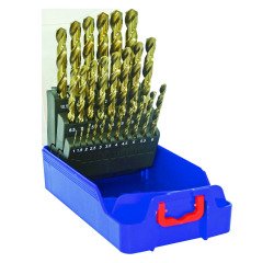 Forets métal HSS-E5 Cobalt 5 % Tivoly Technic Ø 1 à 13 mm - Coffret de 25 pièces