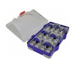 Fraises de défonceuse formes assorties, Tivoly Technic, queue Ø 8 mm - Coffret de 12