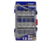 Fraises de défonceuse à rainurer Tivoly Technic Ø 5 à 25 mm, lame carbure, queue Ø 8 mm - Coffret de 12
