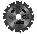 Lame de scie Carbure pour meuleuse Tivoly Ø125 mm – Alésage 22,22 mm – 12 Dents