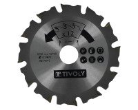 Carbide saw blade for Tivoly grinder Ø125 mm - Bore 22.22 mm - 12 Teeth