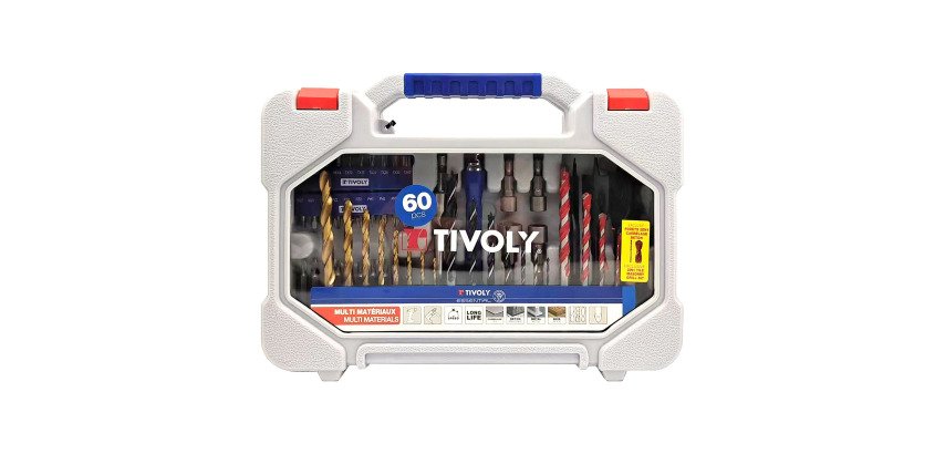 Tivoly • Koffer 60st T60 voor boren in metaal, hout, beton, tegels en schroeven