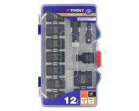 Tivoly • Coffret 12 pcs Douilles à choc 1/2" & accessoires
