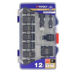Steckschlüssel Tivoly Technic Ø 8 bis 24 mm + Zubehör - Set mit 12 Teilen