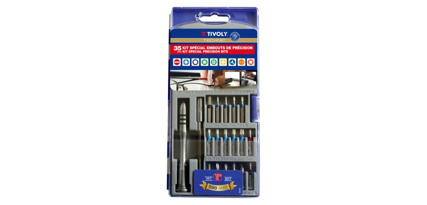 Precision screwdriver set Tivoly Technic 35 pieces: Bits + screwdrivers + magnetic bit holder