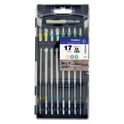 Coffret de vissage 17 pièces Tivoly Technic Embouts extra longs + porte-embout magnétique