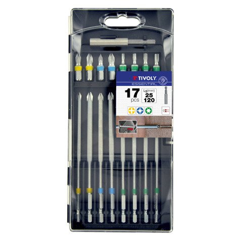 Coffret de vissage 17 pièces Tivoly Technic Embouts extra longs + porte-embout magnétique