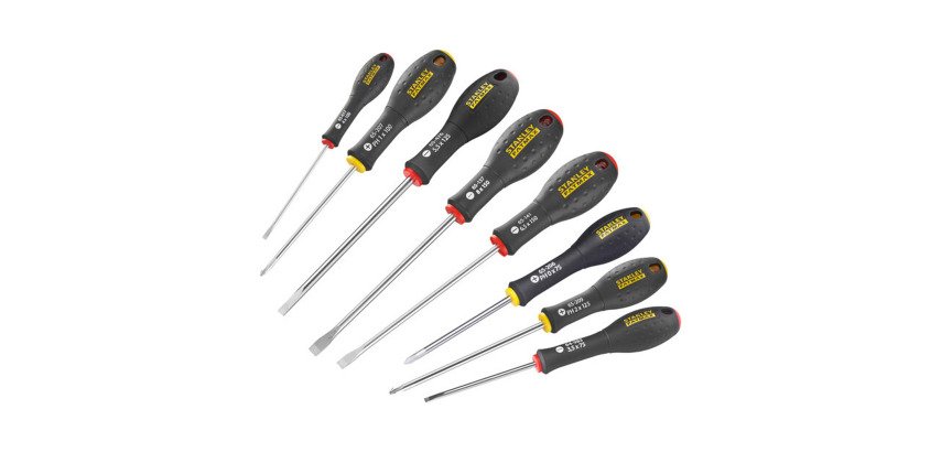 Set of 8 electrician, mechanic, and Phillips screwdrivers Stanley Fatmax