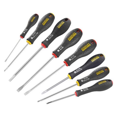 Jeu de 8 tournevis électricien, mécanicien et Phillips Stanley Fatmax