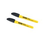 Marqueur permanent à pointe fine Stanley, noir - Lot de 2