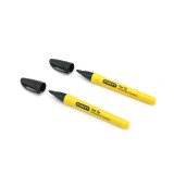 Marqueur permanent à pointe fine Stanley, noir - Lot de 2