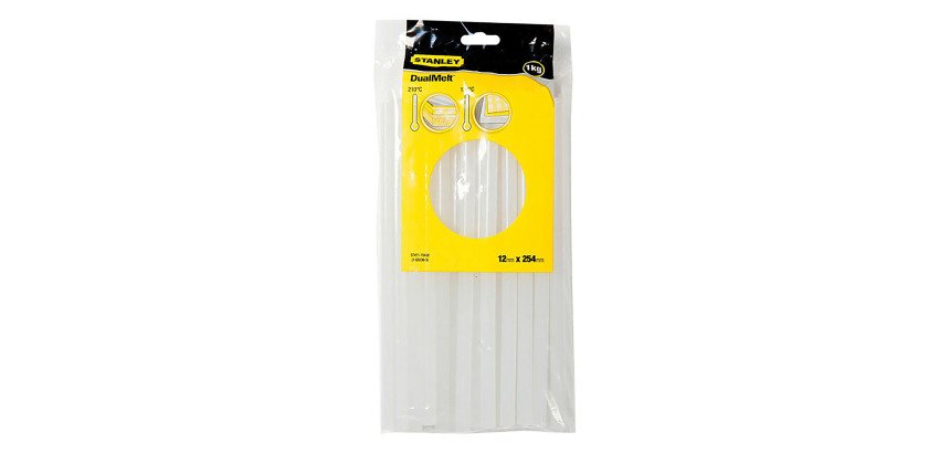 Bâtons de colle transparente pour pistolet à colle Stanley Ø 12 mm - Sachet de 1 kg