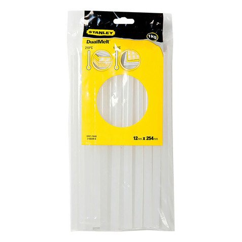 Bâtons de colle transparente pour pistolet à colle Stanley Ø 12 mm - Sachet de 1 kg