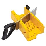 Boîte à coupe plastique avec cales excentriques Stanley + Scie à dos