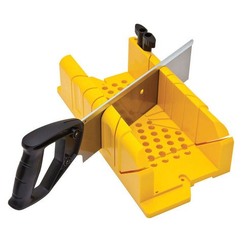 Boîte à coupe plastique avec cales excentriques Stanley + Scie à dos