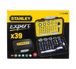 Embouts de vissage 1/4" avec clé à cliquet Stanley - Coffret de 39 pièces