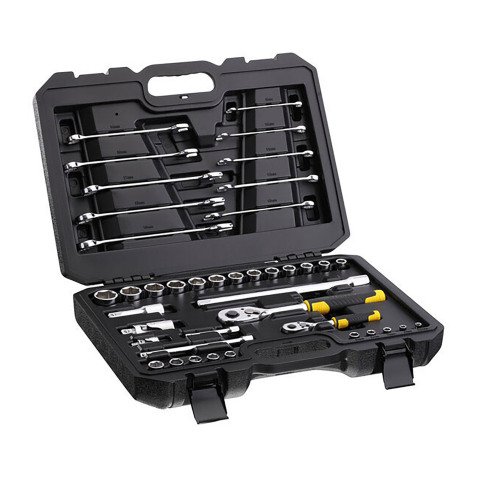 Clés à cliquet, à douille et mixtes 72 dents avec accessoires Stanley - Coffret de 41 pièces