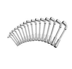 Clés à pipe débouchées Stanley 6 x 12 pans - Jeu de 16