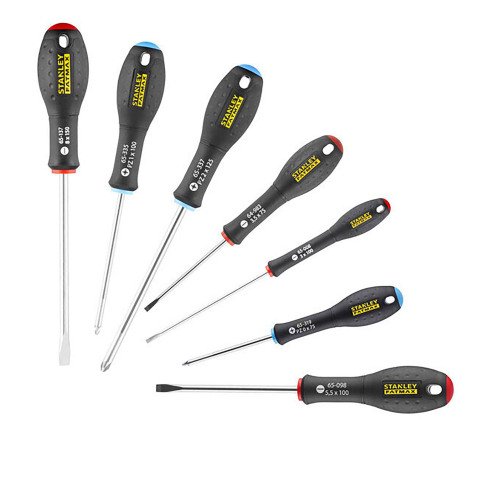 Tournevis électricien, mécanicien et Pozidriv Stanley Fatmax - Jeu de 7 pièces