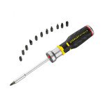 Tournevis porte embouts à cliquet avec LED + 12 embouts Stanley