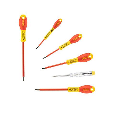 Tournevis isolés plats Phillips Stanley Fatmax + testeur, jeu de 6 pièces