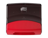 Dispenser per panni piegati Tork W4 nero-rosso