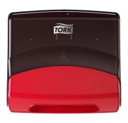 Dispenser per panni piegati Tork W4 nero-rosso
