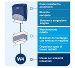 Dispenser per panni piegati Tork W4 nero-rosso