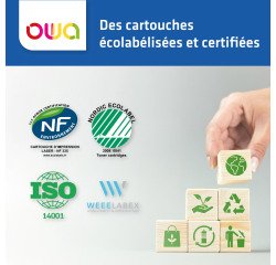 Pack 4 cartridges OWA black and colors compatible HP 950 XL for inkjet printer