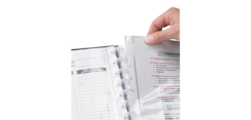 Pack of 10 sheet protectors Viquel colorless translucent polypropylene A4