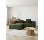 Sofa Blok 2-seater with left chaise longue green 240 cm