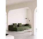 Canapé Blok 4 places méridienne gauche vert 330 cm