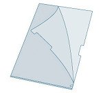 Chemise coin plastique Exacompta A4 polypropylène 20/100e transparente incolore - Paquet de 10