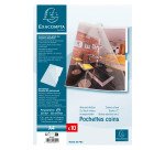 Chemise coin plastique Exacompta A4 polypropylène 20/100e transparente incolore - Paquet de 10