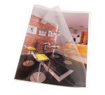 Chemise coin plastique Exacompta A4 polypropylène 20/100e transparente incolore - Paquet de 10