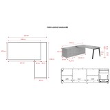 Scrivania manageriale con mobile di servizio a sinistra eden arche l180 rovere gambe antracite