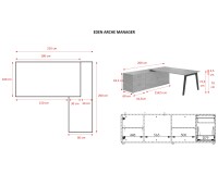 Scrivania direzionale con mobile di servizio Eden Arche