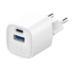 Ladegerät für Steckdose 1 USB-C + 1 USB-A GaN 30 W T'nB