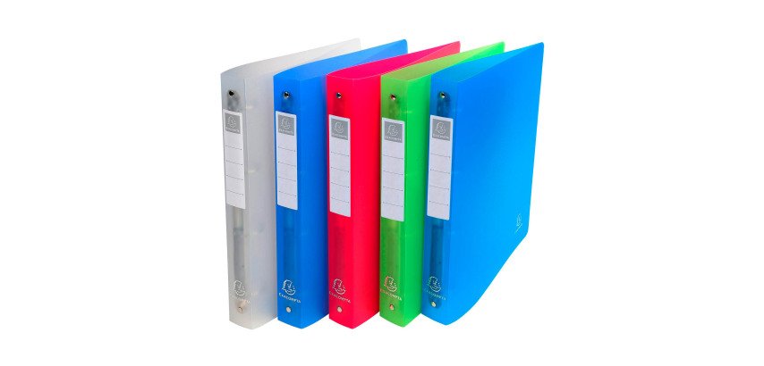 Classeur 4 anneaux plastifié Exacompta Chromaline A4 Maxi - Dos 3 cm couleurs assorties