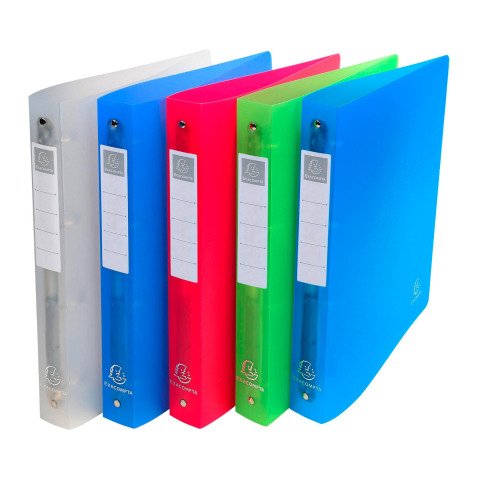 Classeur 4 anneaux plastifié Exacompta Chromaline A4 Maxi - Dos 3 cm couleurs assorties