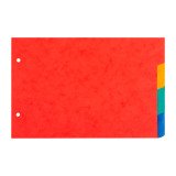 Intercalaires horizontaux A5 carte lustrée Exacompta 4 onglets neutres multicolores - 1 jeu