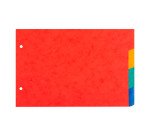 Intercalaires horizontaux A5 carte lustrée Exacompta 4 onglets neutres multicolores - 1 jeu