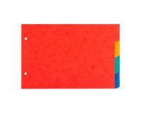A5 glänzende Karteiregister von Exacompta mit 4 neutralen mehrfarbigen Registerblättern - 1 Set