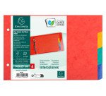 Intercalaires horizontaux A5 carte lustrée Exacompta 4 onglets neutres multicolores - 1 jeu