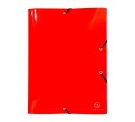 Chemise à élastique 3 rabats plastique Exacompta Crystal Colours 24 x 32 cm dos 3,5 cm coloris assortis