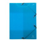 Chemise à élastique 3 rabats plastique Exacompta Crystal Colours 24 x 32 cm dos 3,5 cm coloris assortis