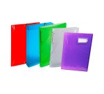 Chemise à élastique 3 rabats plastique Exacompta Crystal Colours 24 x 32 cm dos 3,5 cm coloris assortis