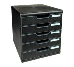 Module de classement Exacompta Modulo Ecoblack 5 tiroirs